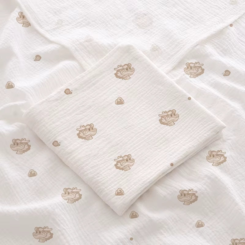 100 % Cotton Muslin Baby Blanket (Dragon)
