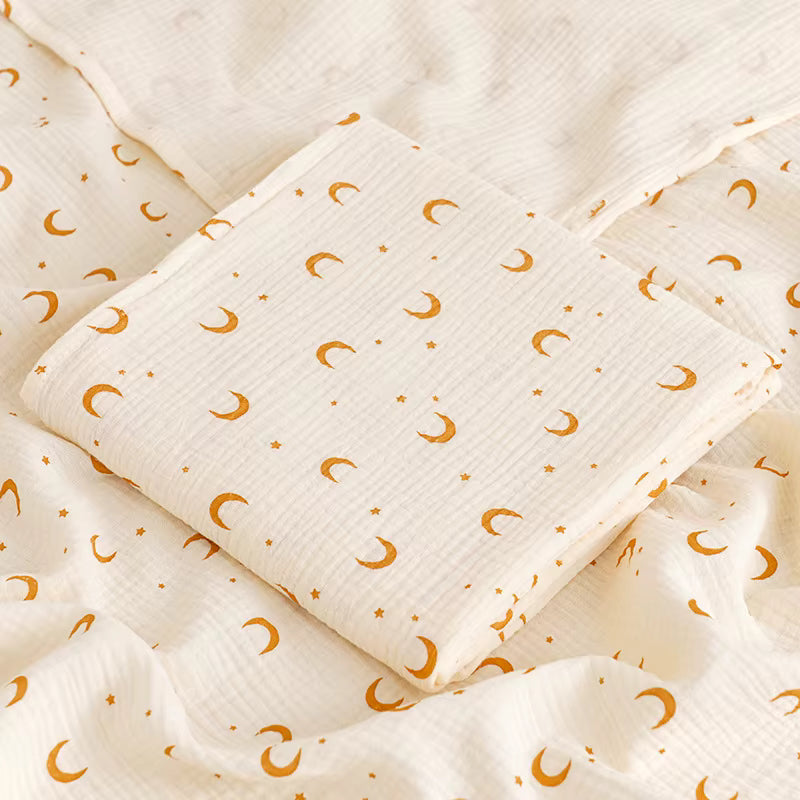 100 % Cotton Muslin Baby Blanket (Moon)
