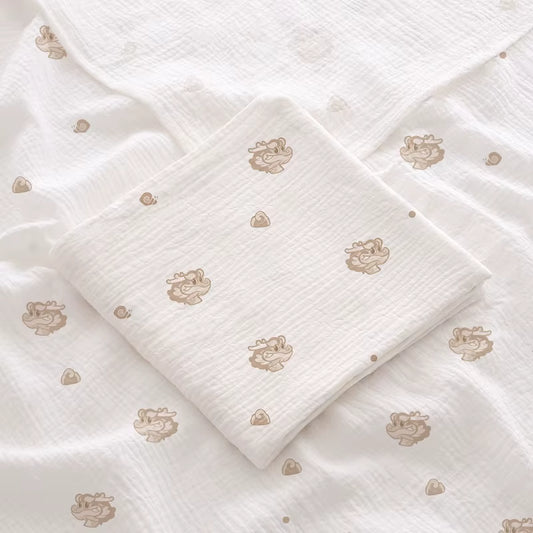 100 % Cotton Muslin Baby Blanket (Dragon)