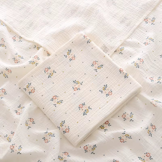 100 % Cotton Muslin Baby Blanket (Colorful Flower)