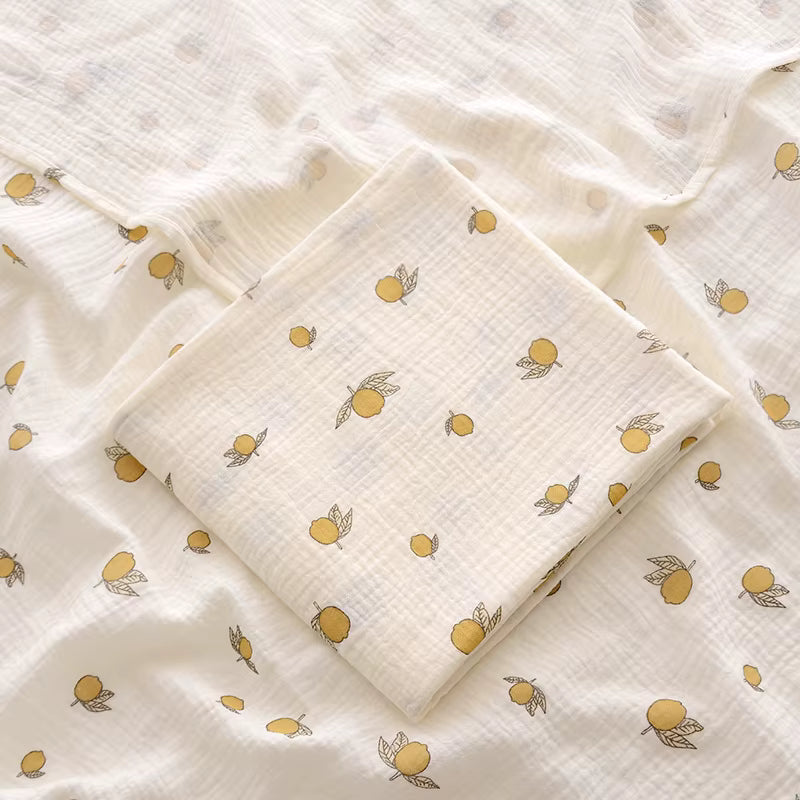 100 % Cotton Muslin Baby Blanket (Lemon)