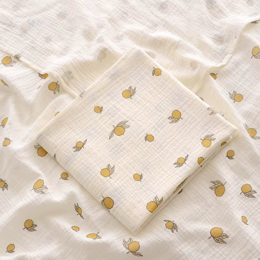 100 % Cotton Muslin Baby Blanket (Lemon)