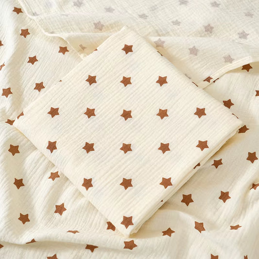 100 % Cotton Muslin Baby Blanket (Star)