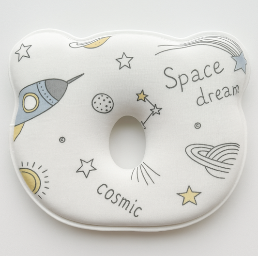 Bear-Shaped Baby Pillow (Space)